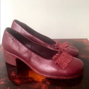 Camper Red Leather People Slip Ons size 39/US8